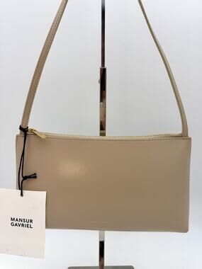 Authentic Mansur Gavriel Gaia Cream Ivory Leather Shoulder Bag Minimalist